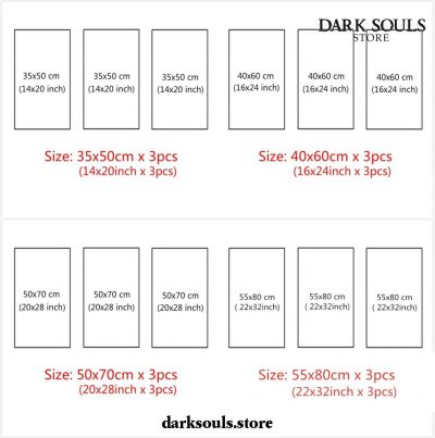 3 Panel Dark Souls Fantasy Canvas Wall Art