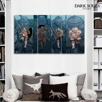 3 Piece Dark Souls Black Iron Tarkus Oscar Seigmeyer Solaire Wall Art