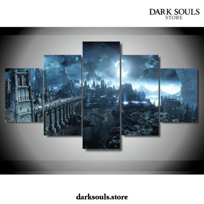 5 Pieces Dark Souls Castle Night Canvas Wall Art