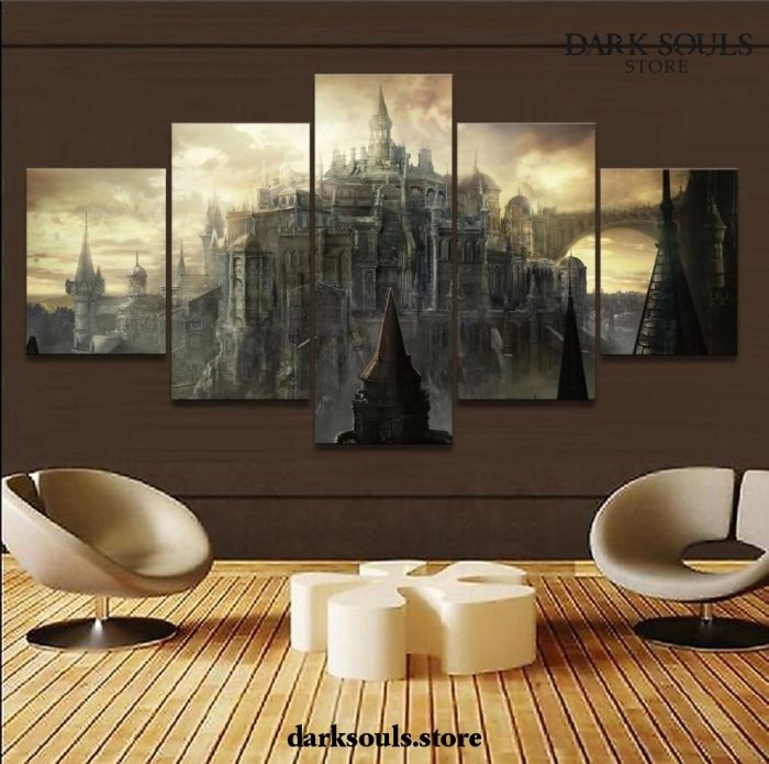 5 Pieces Dark Souls Iii Castle Canvas Wall Art