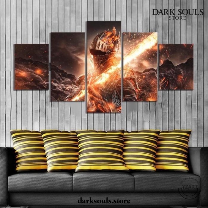 5 Pieces Dark Souls Iii Warrior Fire Canvas Wall Art