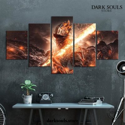 5 Pieces Dark Souls Iii Warrior Fire Canvas Wall Art