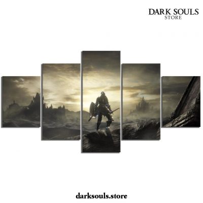 5 Pieces Dark Souls Knight Sunset Canvas Wall Art