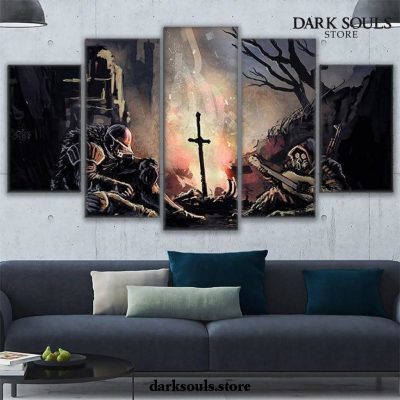5 Pieces Dark Souls Night Moment Canvas Wall Art