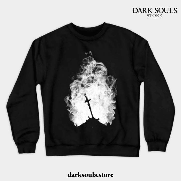 Dark Flame (White Version) Crewneck Sweatshirt Black / S