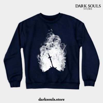 Dark Flame (White Version) Crewneck Sweatshirt Navy Blue / S