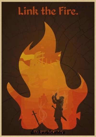 Dark Souls Poster - Link The Fire Kraft Paper