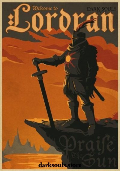 Dark Souls Poster - Welcome To Lororan Vintage Kraft Paper