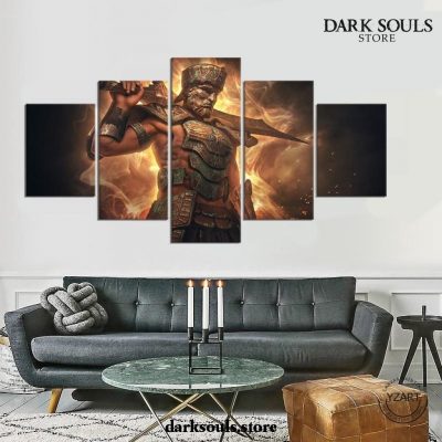 Fantasy 5 Pieces Dark Souls Knight Canvas Wall Art
