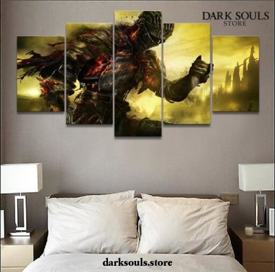 New 5 Pieces Dark Souls Warrior Canvas Wall Art