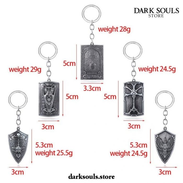 New Dark Souls Keychain - Shield Sword Pendant Metal