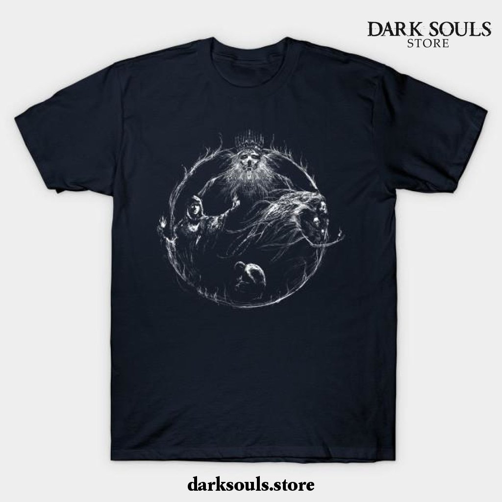 Dark Souls T Shirts Collection 2024   The First Flame T Shirt Navy Blue S 838 