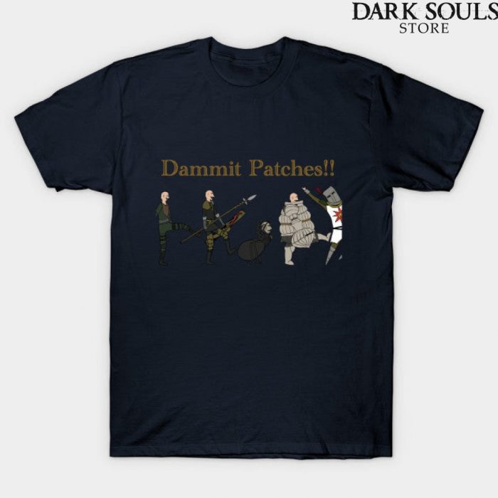 Damn It Patches Dark Souls T-Shirt Navy Blue / S