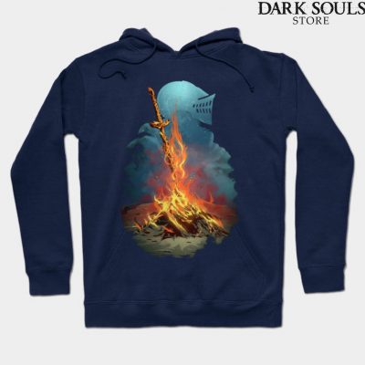 Dark Souls Bonfire Hoodie Navy Blue / S