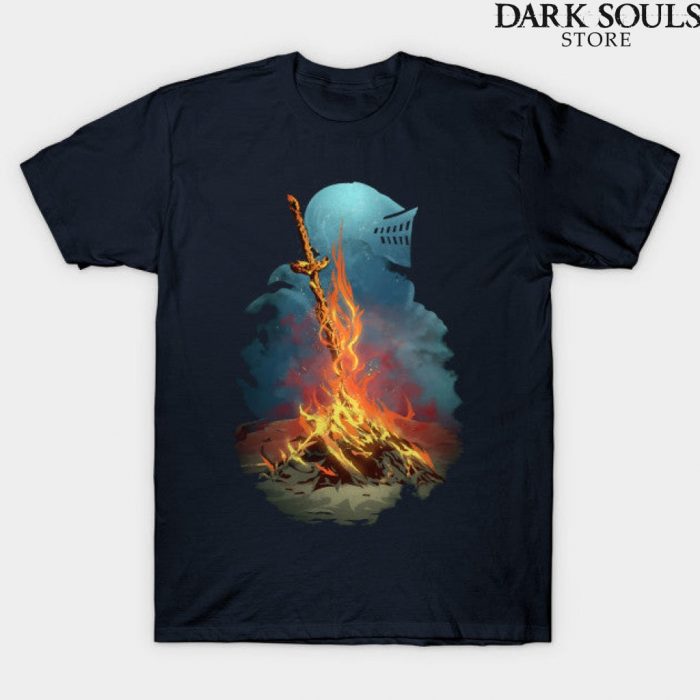 Dark Souls Bonfire T-Shirt Navy Blue / S