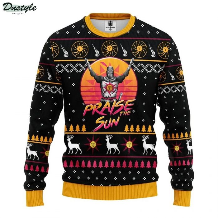 Dark Souls praise the sun ugly christmas sweater 2 - Dark Souls Store