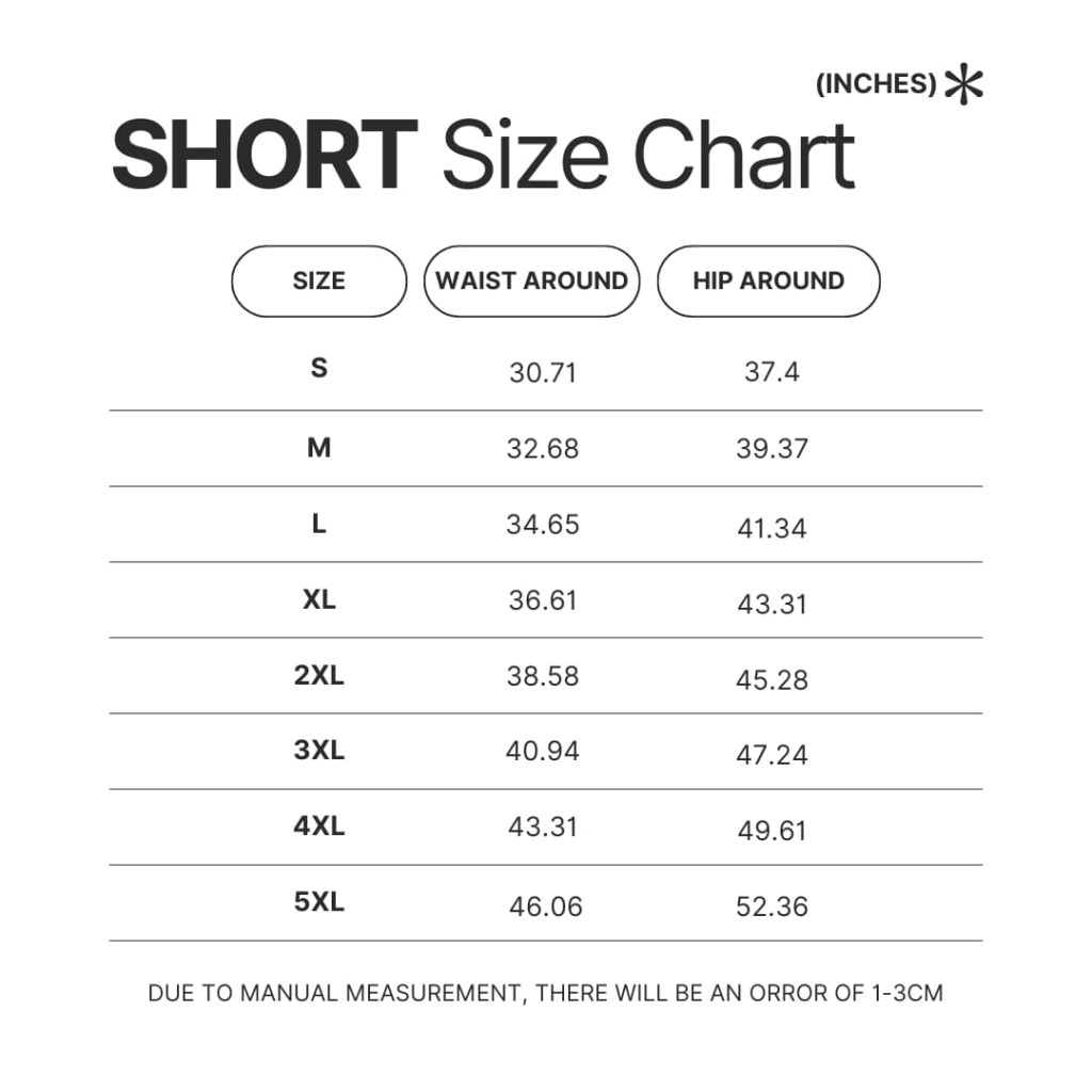 Short Size Chart - Dark Souls Store