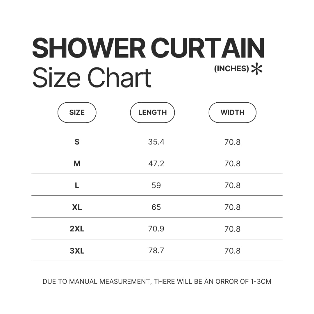 Shower Curtain Size Chart - Dark Souls Store