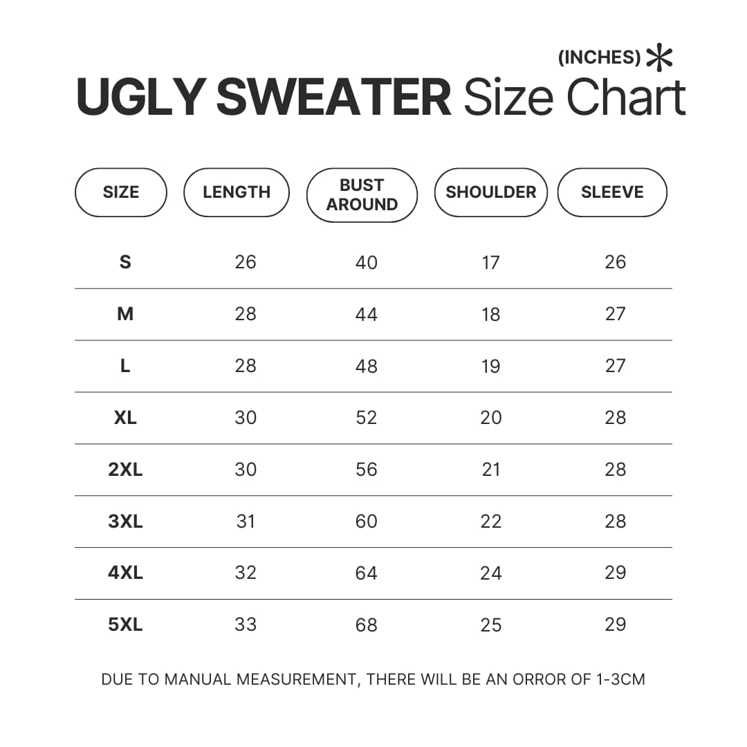 Ugly Sweater Size Chart - Dark Souls Store