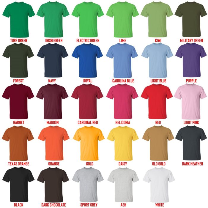 t shirt color chart - Dark Souls Store