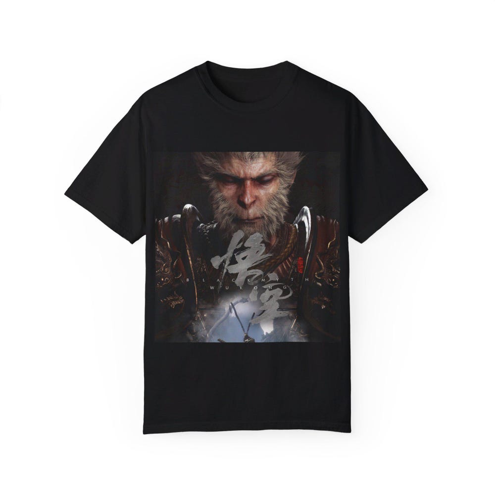 Unisex Garment-Dyed Black Myth: Wukong T-shirt